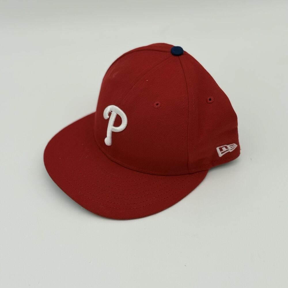 New Era Philadelphia Phillies 59 Fifty Red US 7 1/2 Fitted hat Official on-field